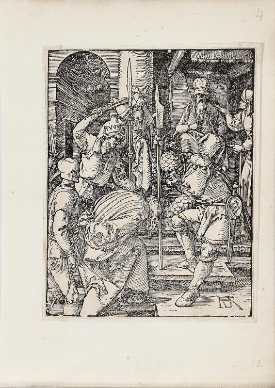 Artwork by Albrecht Dürer, Christ before Annas, from The Small Passion, Made of Woodcut on paper