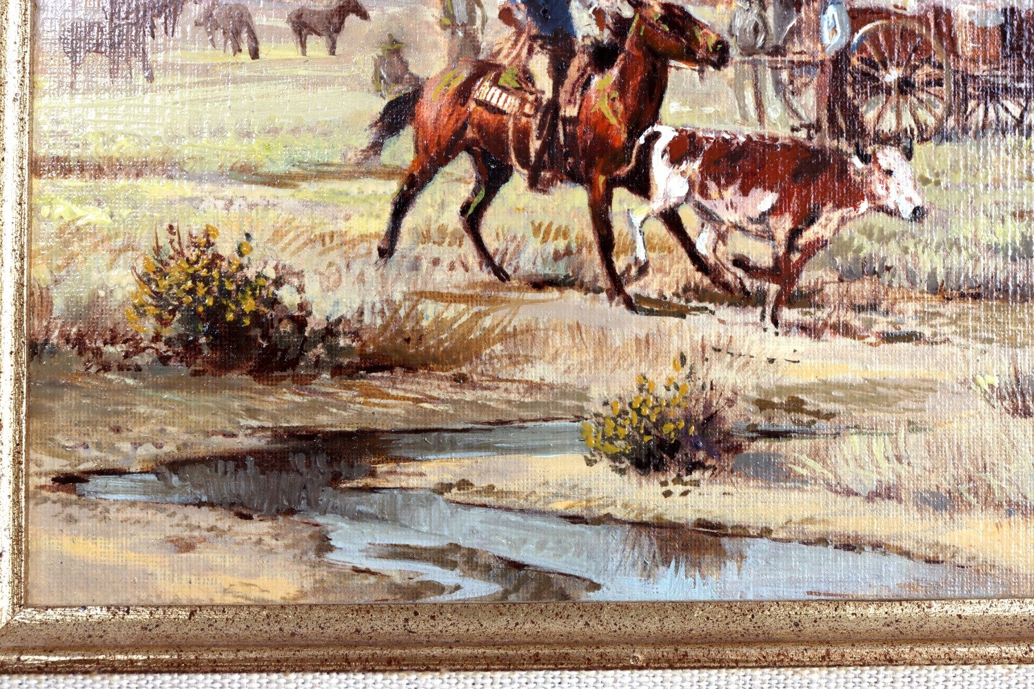 Russ Vickers | RUSS VICKERS COWBOY TRAIL PAINTING | MutualArt