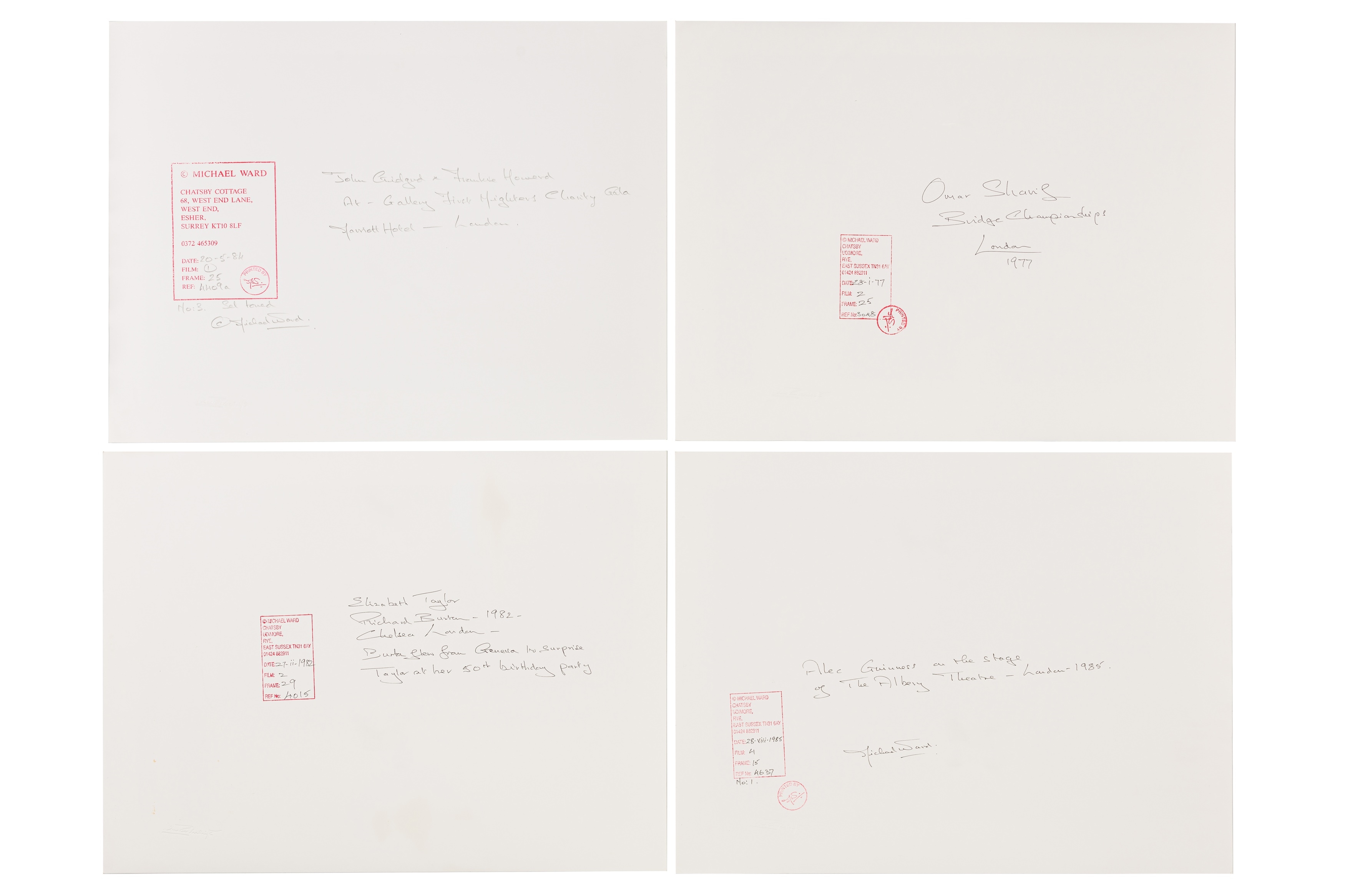 Artwork by Michael Ward, LONDON THEATER & FILM PERSONALITIES, Made of silver gelatin prints