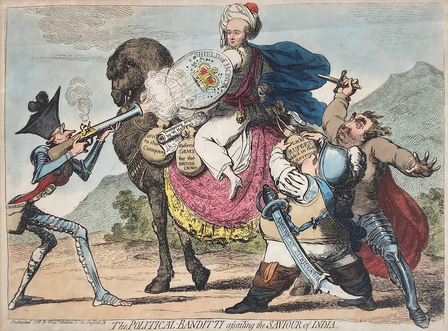 James Gillray | The Political Banditti Assailing the Saviour of India ...