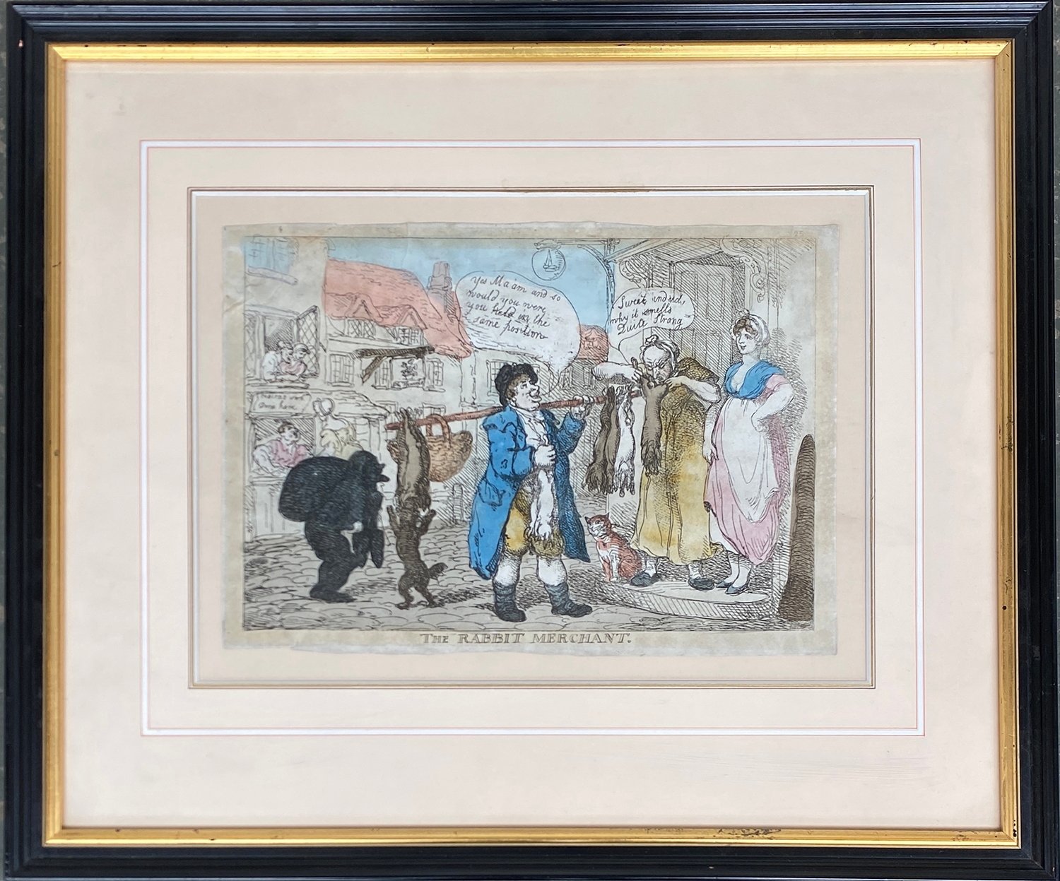 Thomas Rowlandson | The Rabbit Merchant, earlyth century hand ed ...