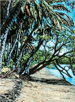 Hawaii, Molokai (titled on verso - Evelyn Borchard Metzger