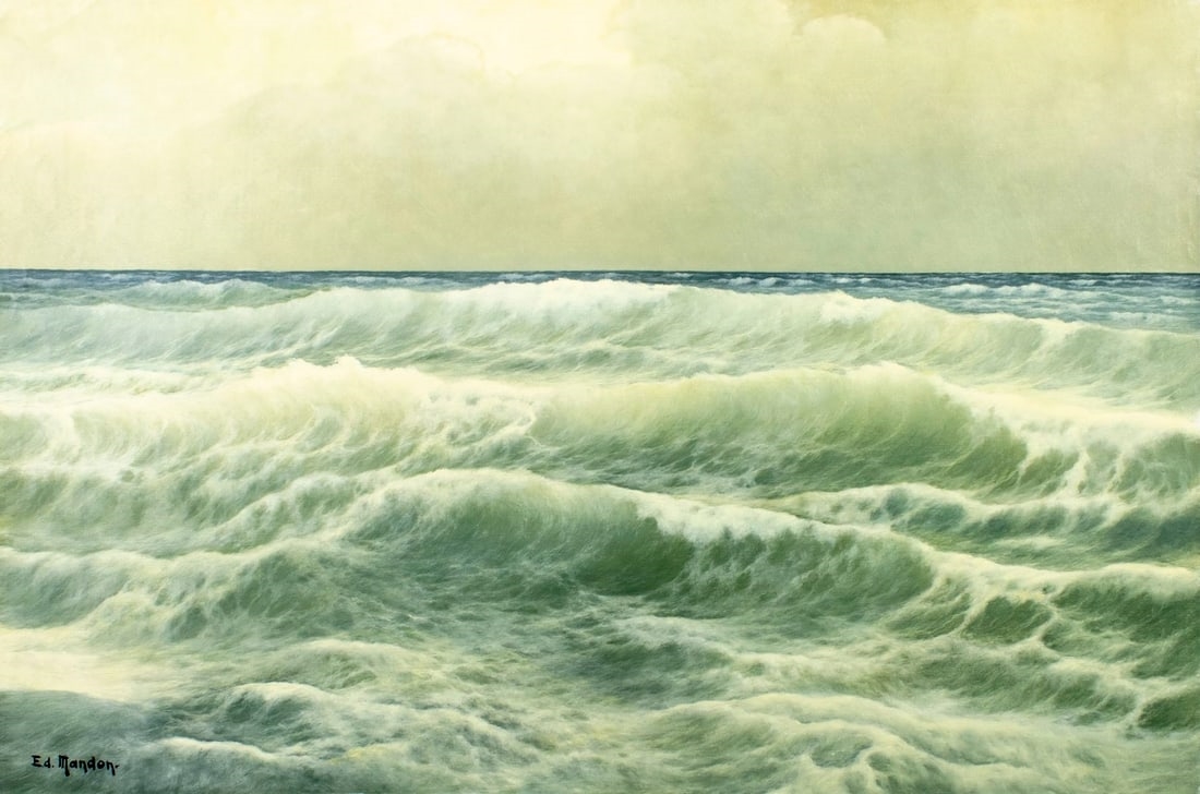 Artwork by Edouard Mandon, Seascape, Made of oil on canvas