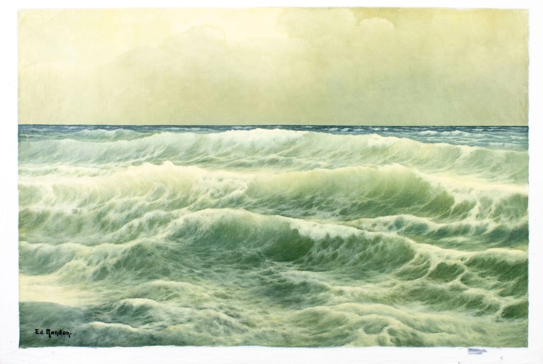 Artwork by Edouard Mandon, Seascape, Made of oil on canvas