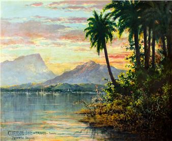 Sunset Coastal Landscape, Papcete Lagoon, Tahiti - Clarkson Dye