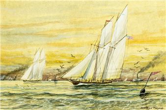 Americas Cup Yacht Racing - Off the Isle of Wight - Fred Tordoff