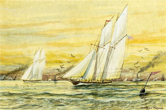 Americas Cup Yacht Racing - Off the Isle of Wight - Fred Tordoff