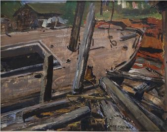 The deck of a moored boat - Evan Weekes Macdonald