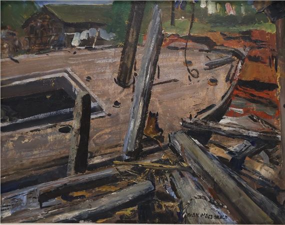 The deck of a moored boat - Evan Weekes Macdonald