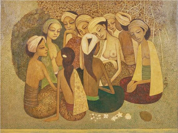 Harmony in the Grove by Cheong Soo Pieng, painted in 1976