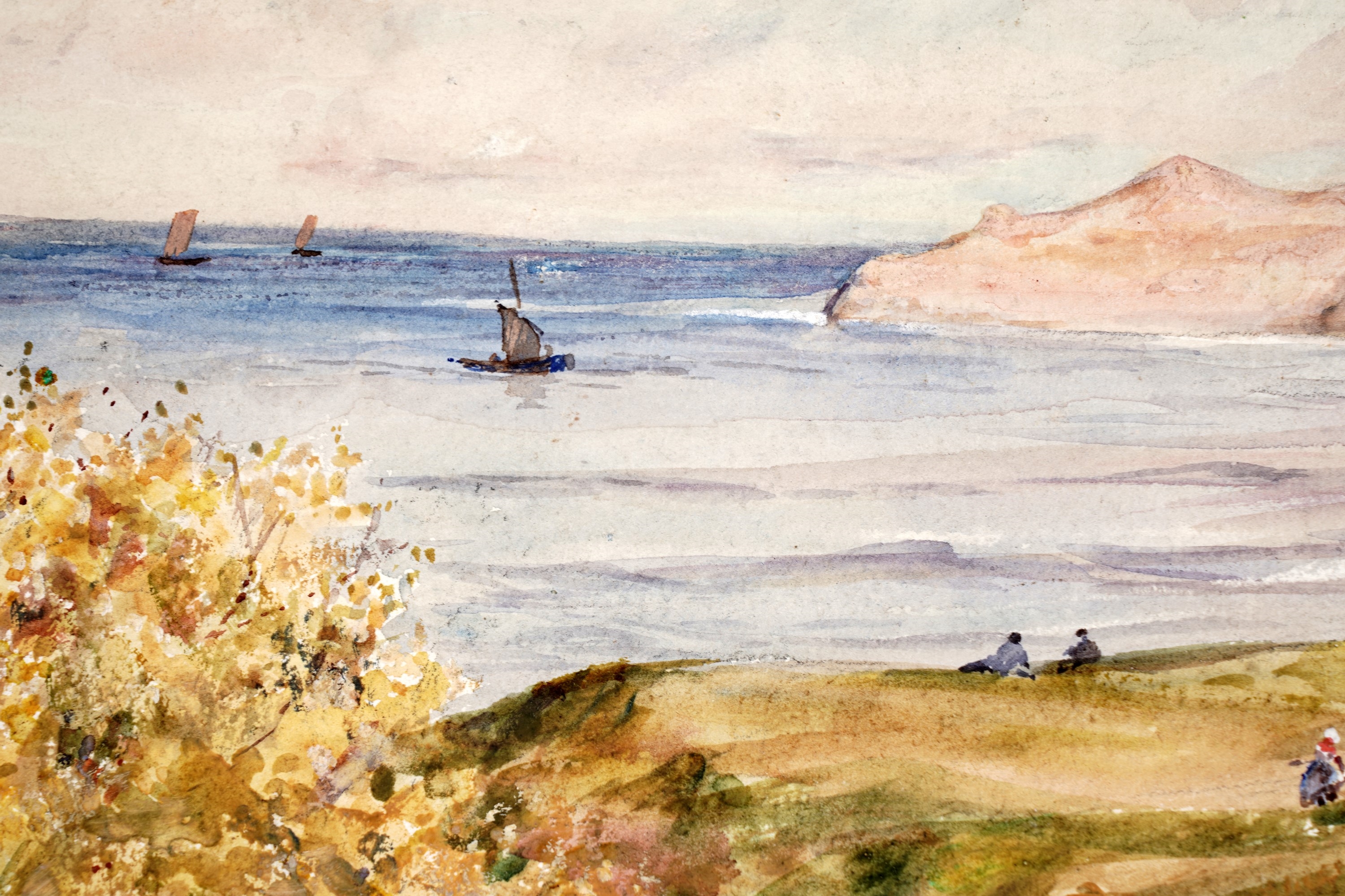 Joseph Jobling | Spring Forsythia on the Banks of the Shore ...
