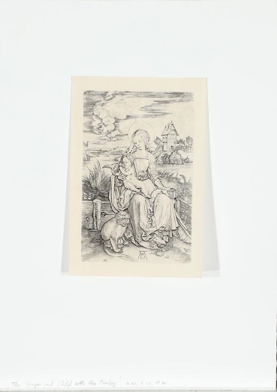 Artwork by Albrecht Dürer, The Virgin and Child with a Monkey, Made of Engraving