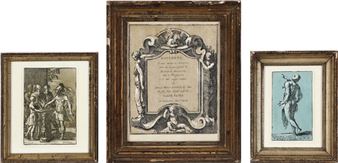 Young man pointing; Mucius Scaevola puts his hand in the fire; Cartouche - Antonio Maria Zanetti I