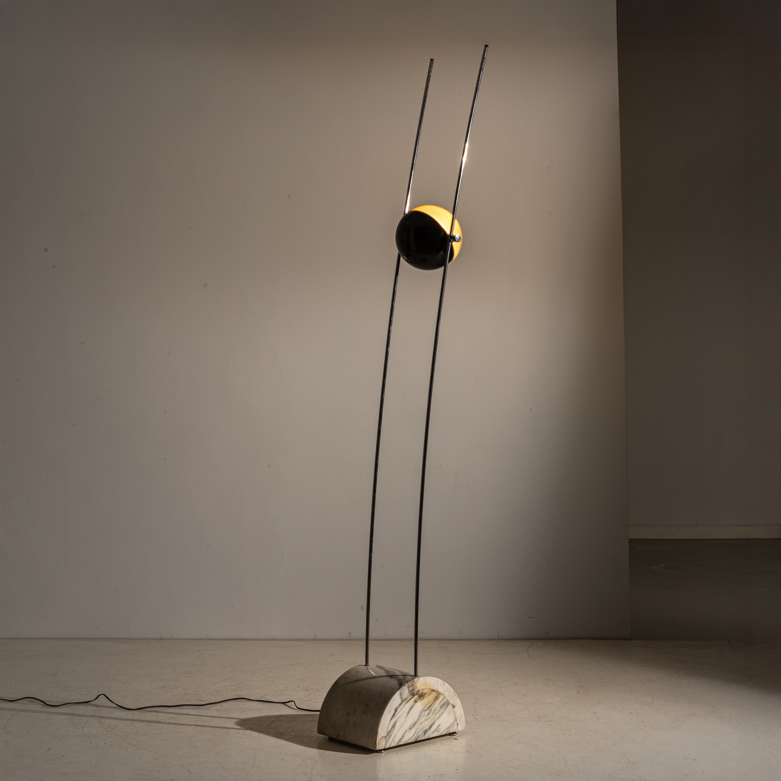 Artwork by Studio A.R.D.I.T.I., A FLOOR LAMP BY STUDIO A.R.D.I.T.I, Made of Marmo di Carrara, tubo di ottone cromato, metacrilato