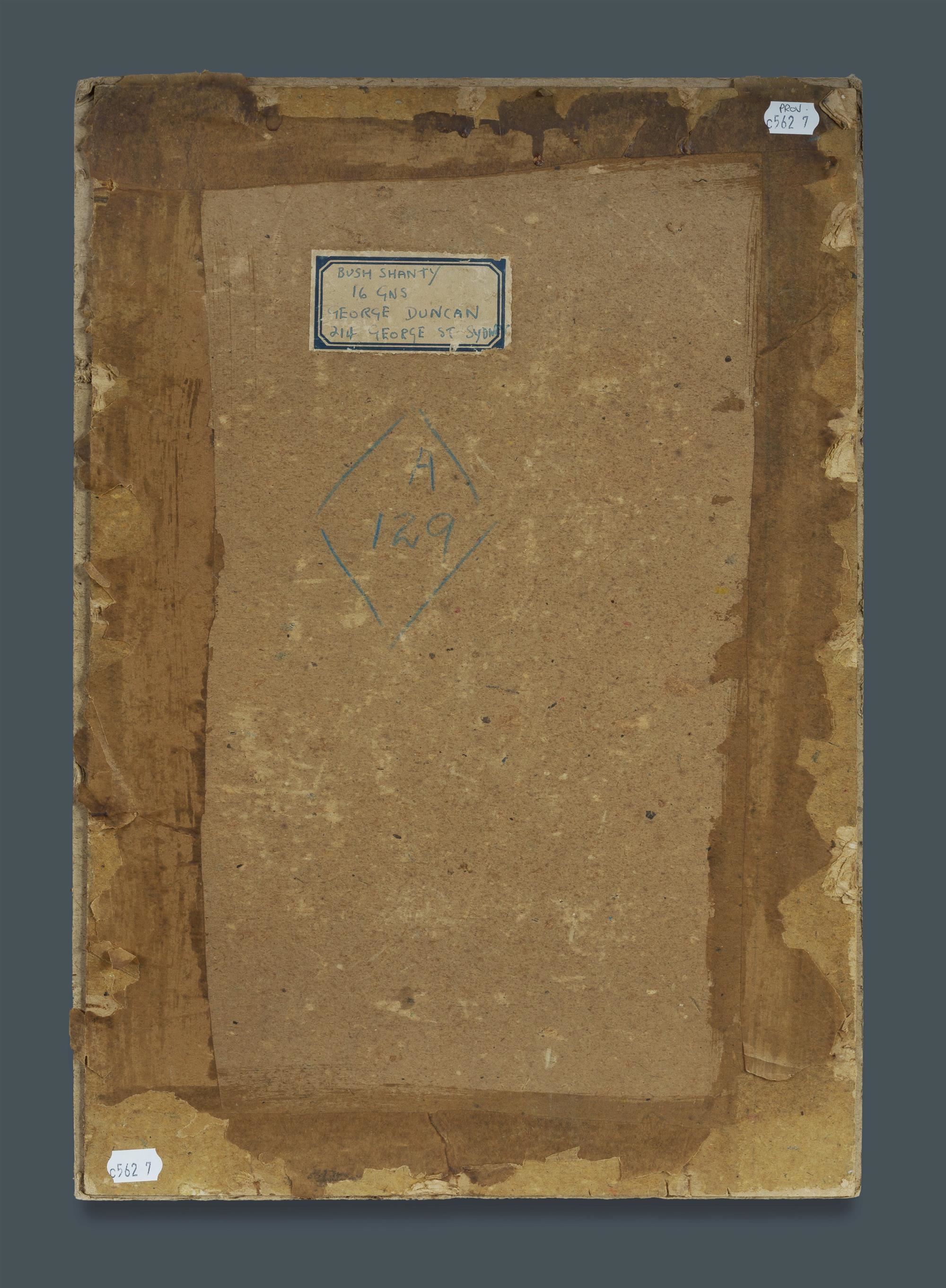 Artwork by George Duncan, Bush Shanty, Made of Oil on Canvas on Board