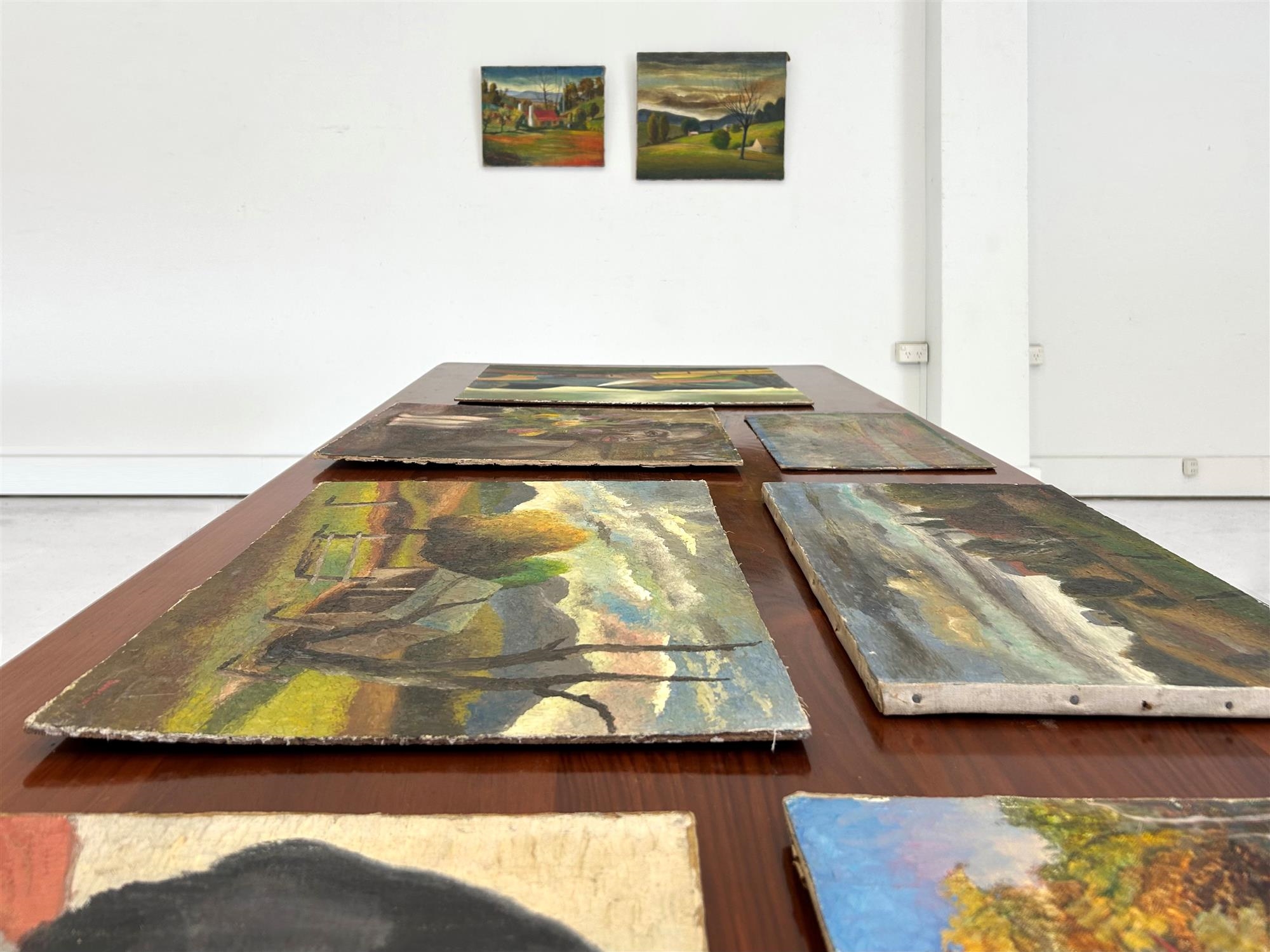 Artwork by George Duncan, Bush Shanty, Made of Oil on Canvas on Board