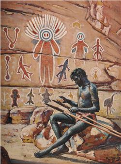 Robert Tudawali (1929-1967) with South-East Kimberleys Rock Face Designs - Vlase Zanalis