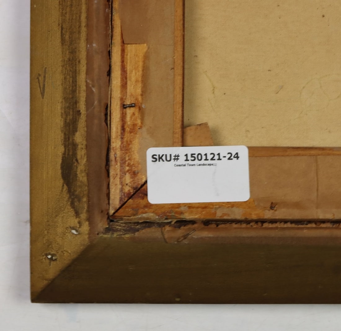 Artwork by Luigi Cergoli, Coastal Town Landscape, Made of oil on canvas