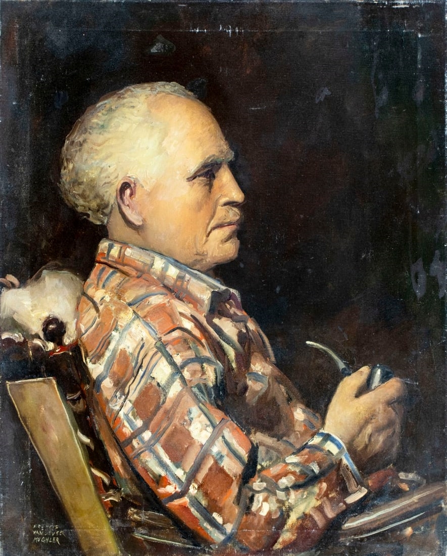 Francis Vandeveer Kughler | Portrait of Old Man with Pipe | MutualArt