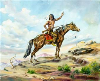Indian on Horseback - Hays