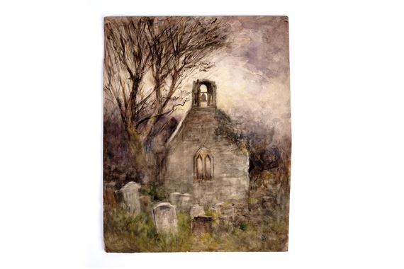 Joseph Jobling | The Belltower of a Countryside Chapel | watercolour ...