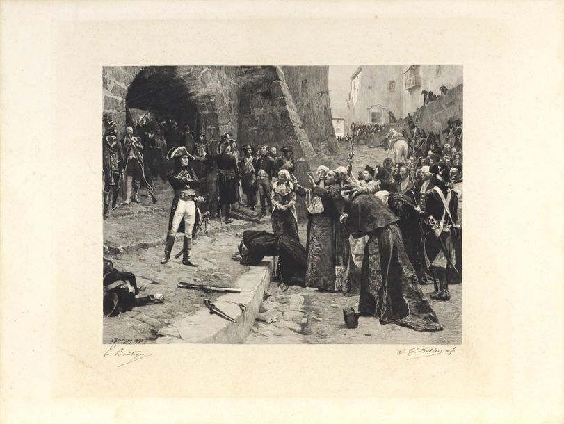 Artwork by Paul-Émile Boutigny, Imploration of Napoleon, Made of Black and white engraving