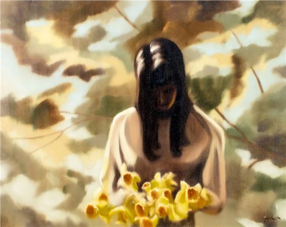 Woman with Flowers - Hal Singer
