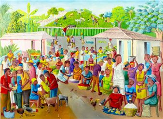 Haitian Market Scene - Louines Mentor
