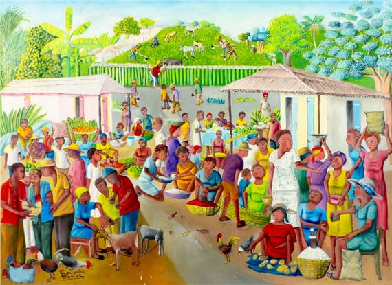 Haitian Market Scene - Louines Mentor