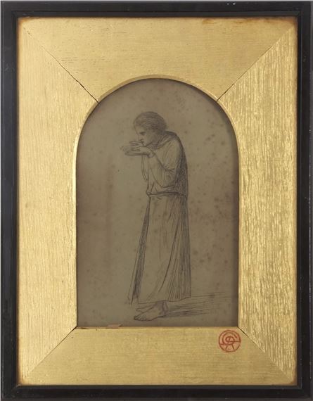 Study of a robed male figure by Dante Gabriel Rossetti
