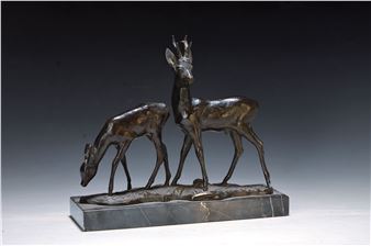 Bronze sculpture/figure group - Fritz Heidenreich