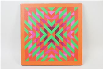 Op-Art Geometric Abstract Painting - Robert Meredieu