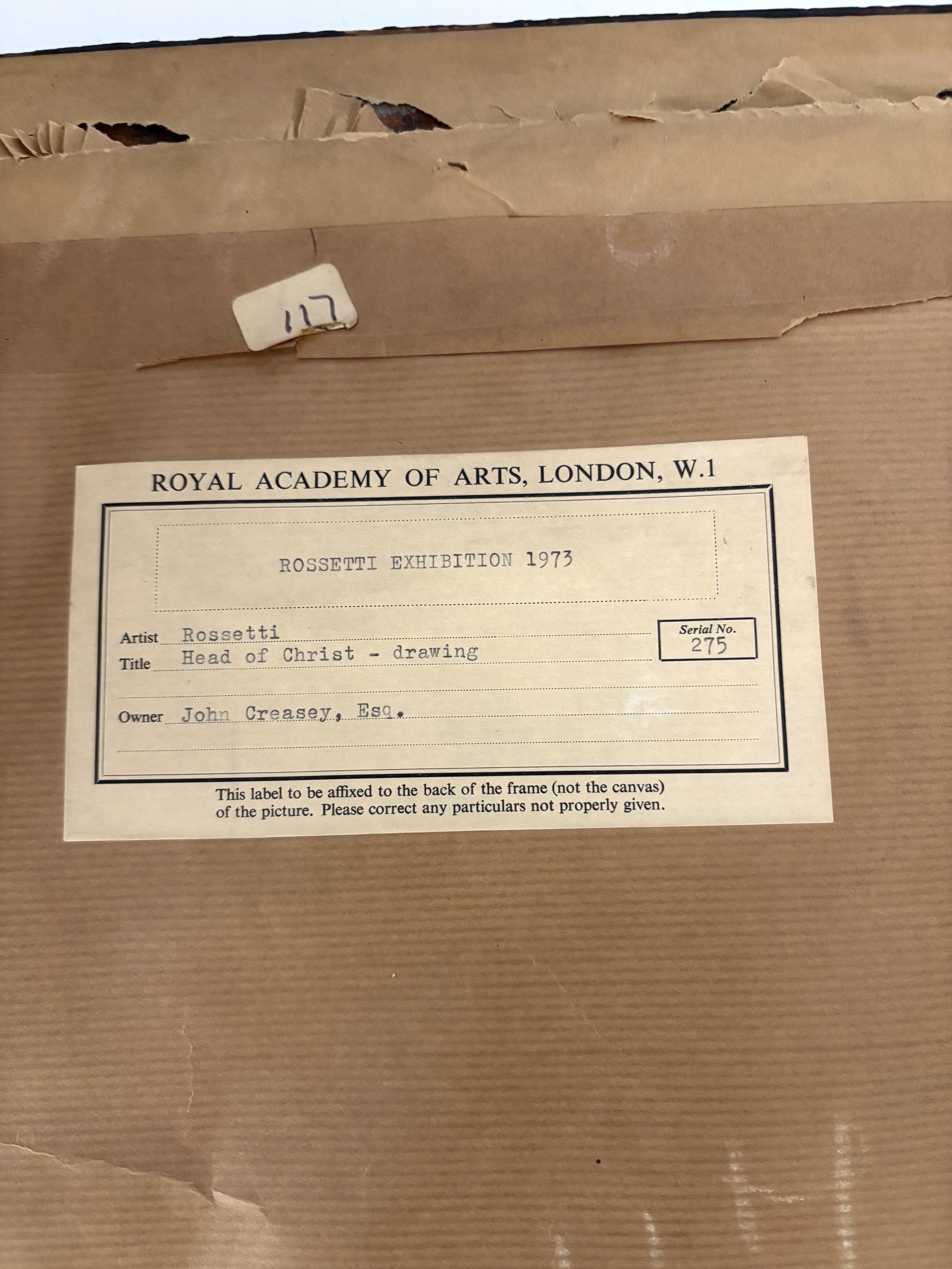 Artwork by Dante Gabriel Rossetti, Head portrait of Edward Burne-Jones as Christ, Made of pencil on tracing paper