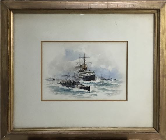 Destroyers at Sea by William Stephen Tomkin, 1902
