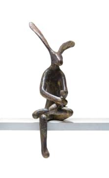 Seated Hare with Wine Glass by Guy du Toit, 2020