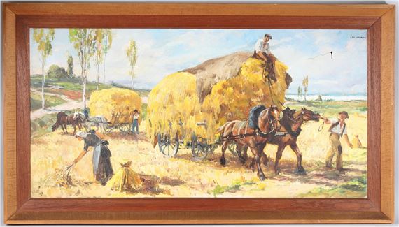 Haymaking scene by Leo Fontan
