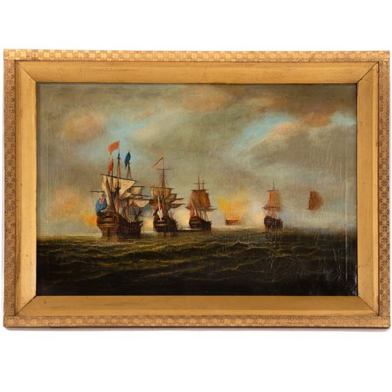 Naval Battle Between English & French Frigates - Heinrich G. L. Reichenbach