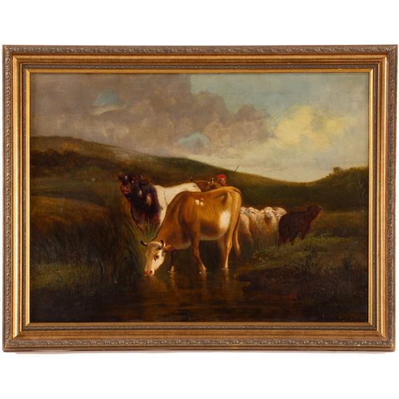 Landscape with Cattle & Sheep - Heinrich G. L. Reichenbach