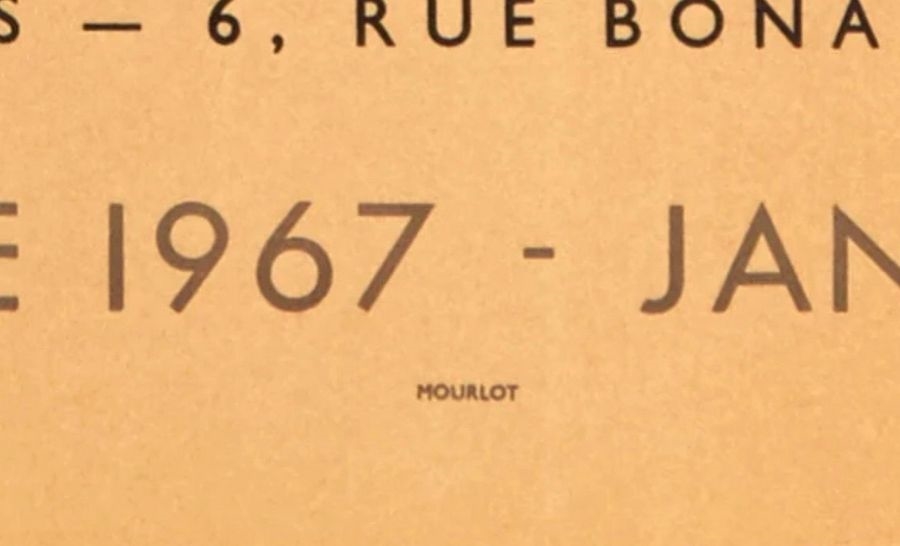 A poster advertising a ceramic plate with a bird on it.