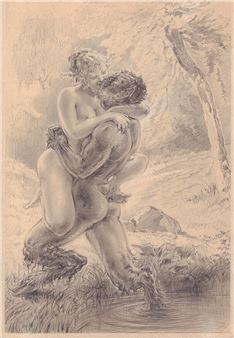 Satyr and Nymph - Stepan Stepanovich Rozhankovsky