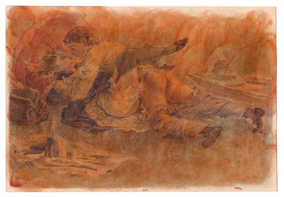 Erotic drawing by Stepan Stepanovich Rozhankovsky, First half of the 20th century