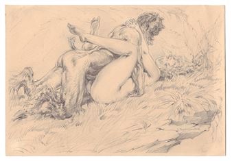Erotic drawing - Stepan Stepanovich Rozhankovsky