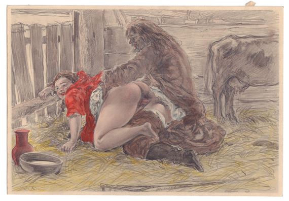 Erotic drawing by Stepan Stepanovich Rozhankovsky, First half of the 20th century
