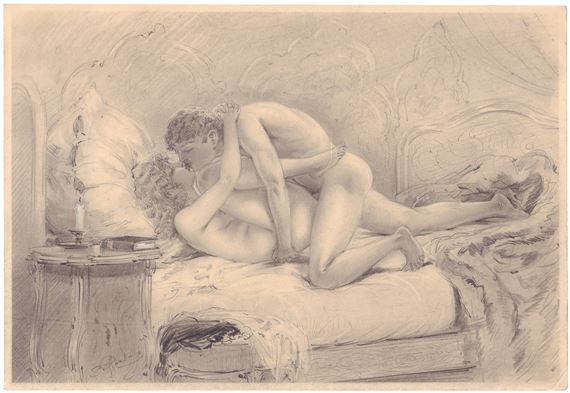 Erotic drawing by Stepan Stepanovich Rozhankovsky, First half of the 20th century