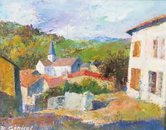 Paysage au clocher by Robert Génicot