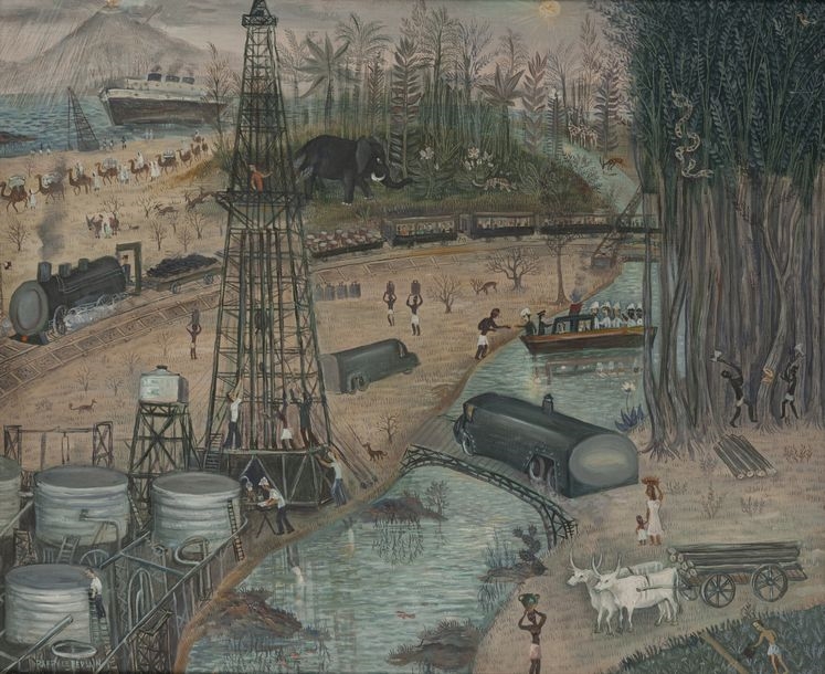 Artwork by Jean Raffy le Persan, L'usine pétrochimique, Made of oil on canvas
