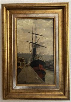 Bateau mixte à quai - Louis Crombin