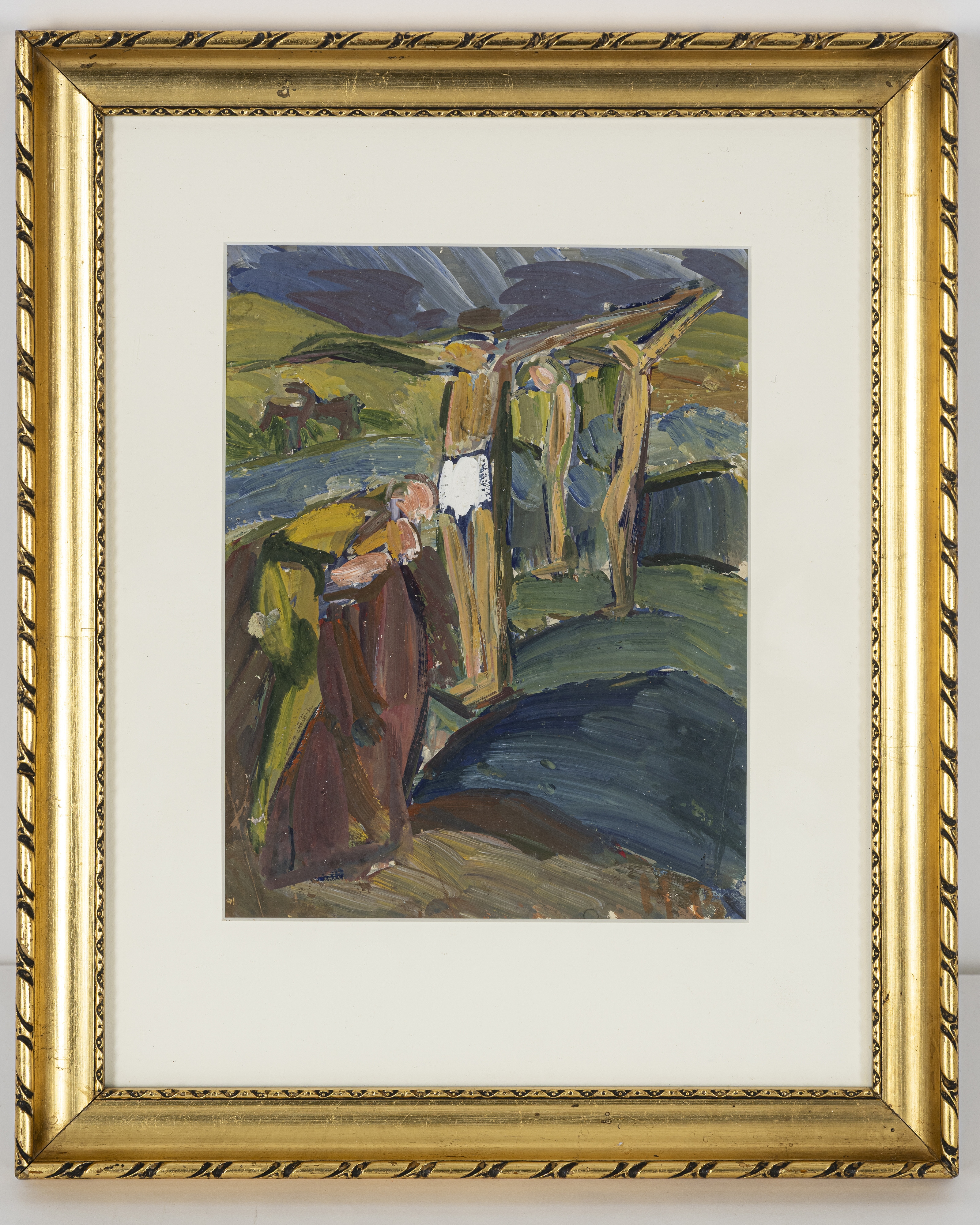 Artwork by Hans Breinlinger, Crucifixion, Made of Tempera