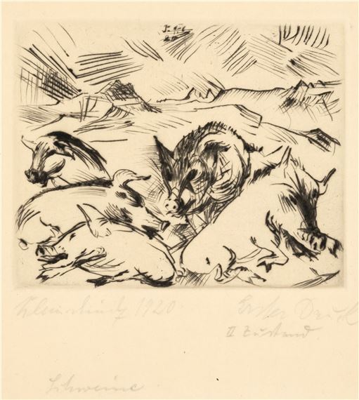 Schweine by Paul Kleinschmidt, 1920