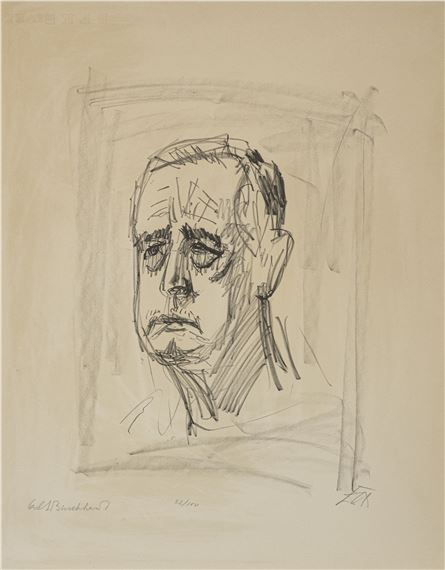 Bildnis Carl Jakob Burckhardt II (ohne Hemdkragen) by Otto Dix, 1961